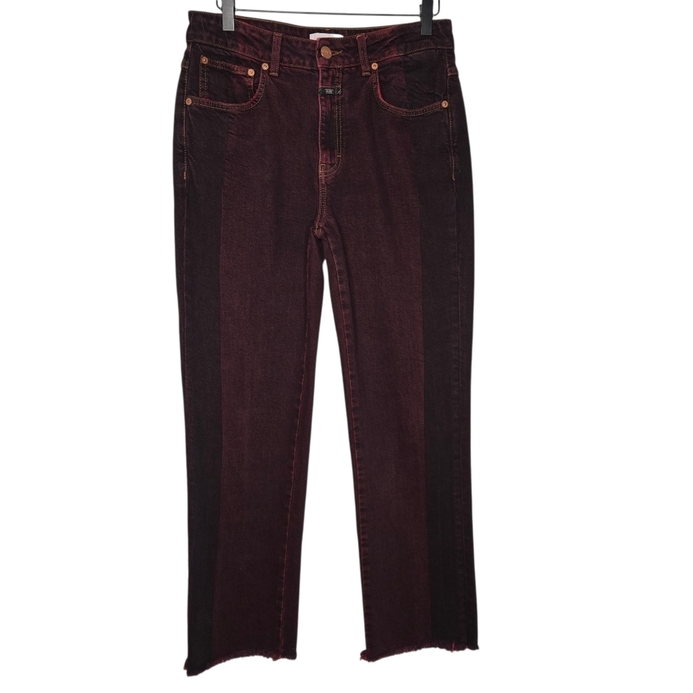 Closed Womens Two Tone Red Glow Straight Leg Denim Jeans Size 29